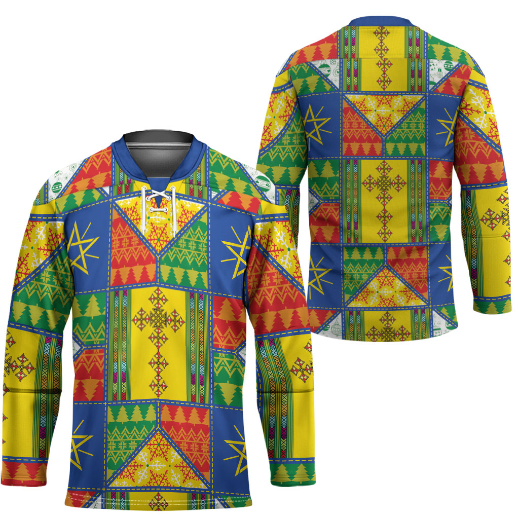 Ethiopia Christmas Hockey Jersey Patchwork Style