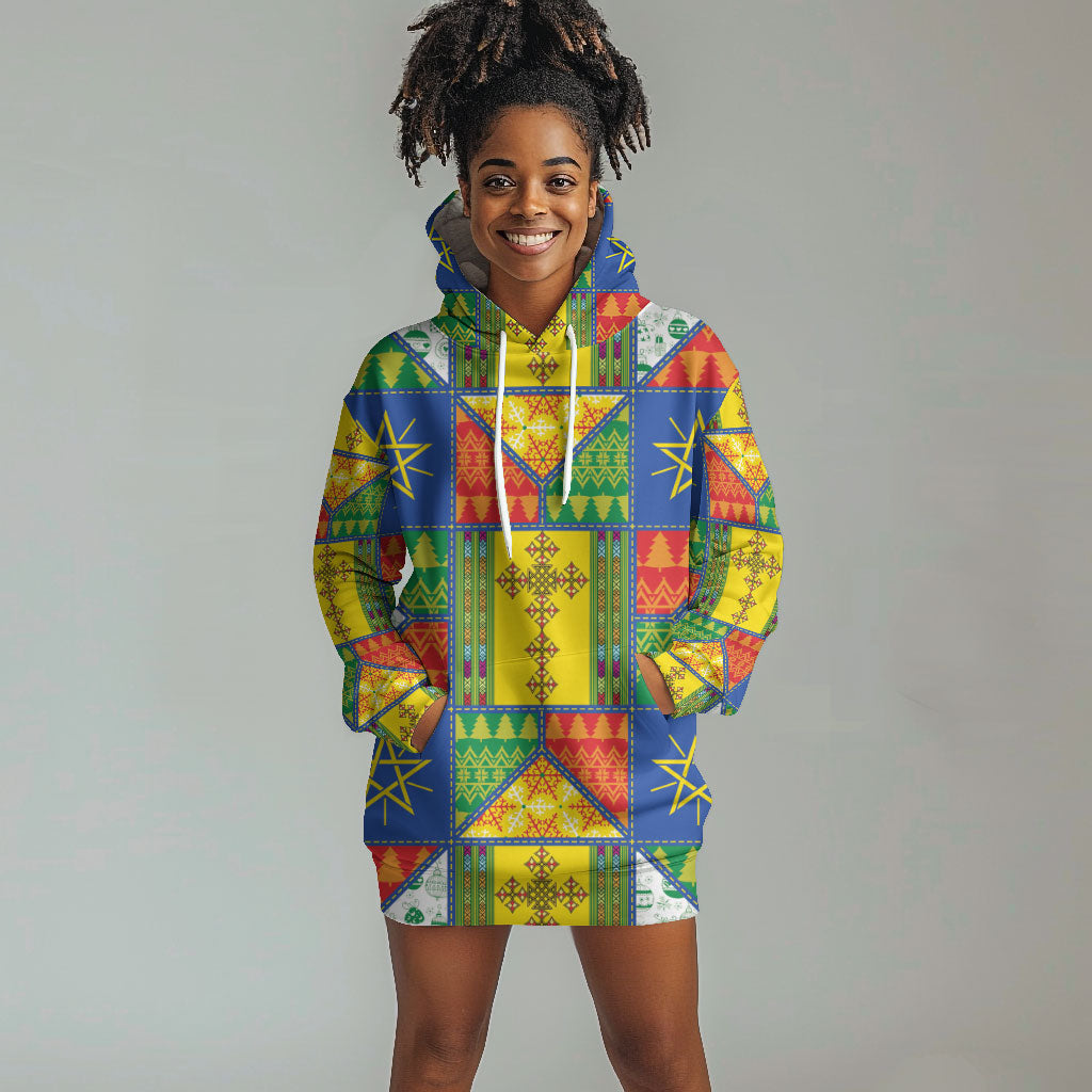 Ethiopia Christmas Hoodie Dress Patchwork Style