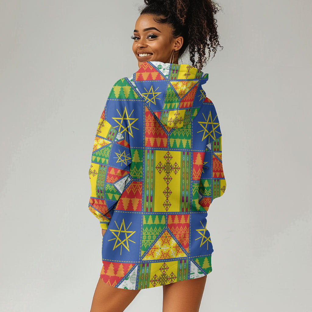 Ethiopia Christmas Hoodie Dress Patchwork Style