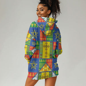 Ethiopia Christmas Hoodie Dress Patchwork Style