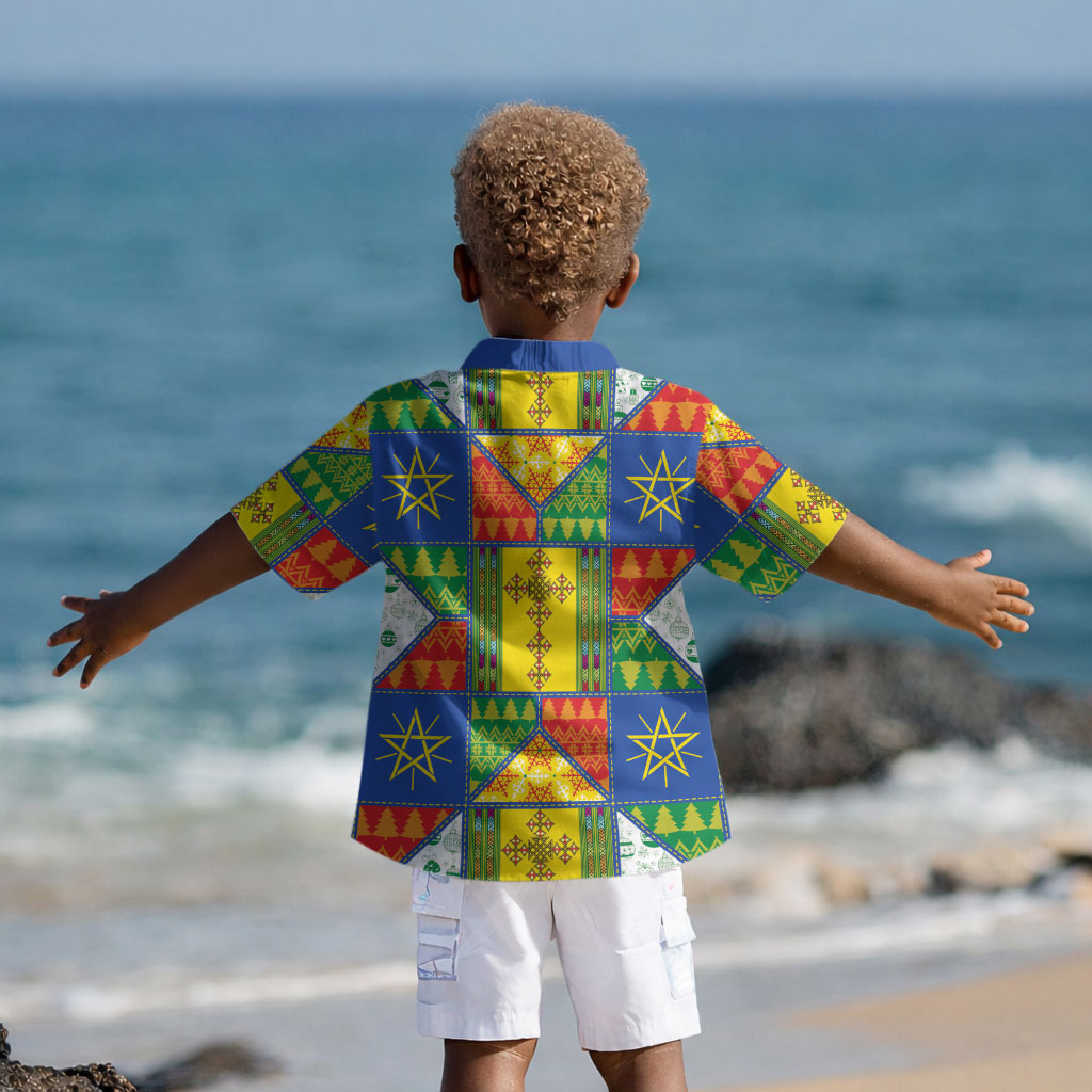 Ethiopia Christmas Kid Hawaiian Shirt Patchwork Style