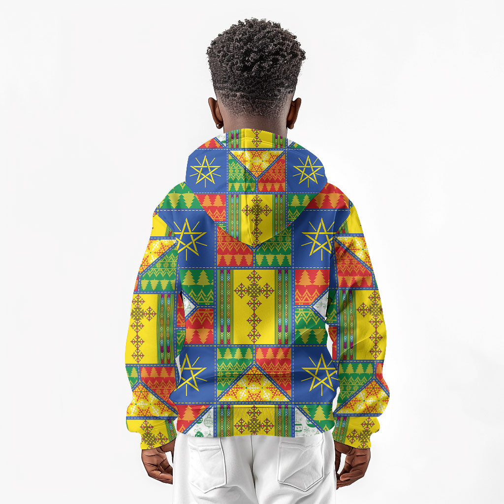 Ethiopia Christmas Kid Hoodie Patchwork Style