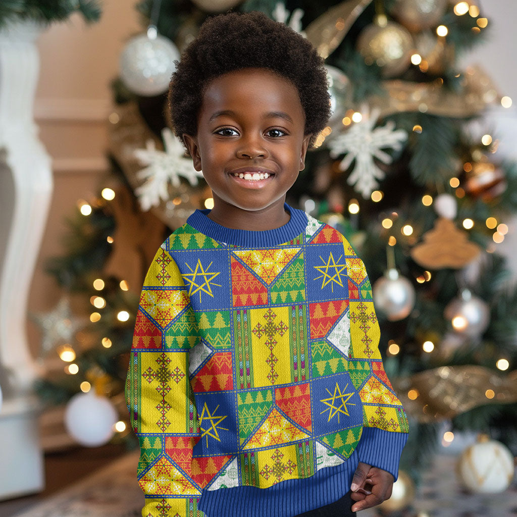 Ethiopia Christmas Kid Ugly Christmas Sweater Patchwork Style