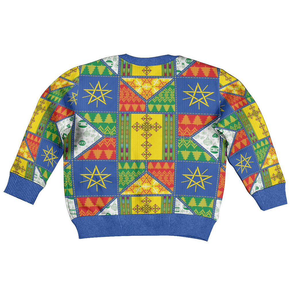 Ethiopia Christmas Kid Ugly Christmas Sweater Patchwork Style