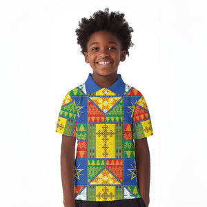 Ethiopia Christmas Kid Polo Shirt Patchwork Style