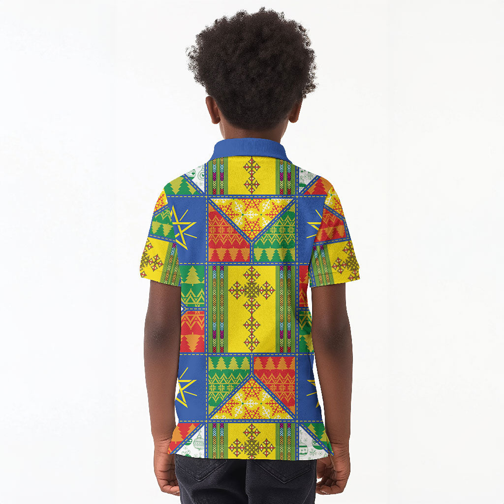 Ethiopia Christmas Kid Polo Shirt Patchwork Style