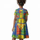 Ethiopia Christmas Kid Short Sleeve Dress Patchwork Style