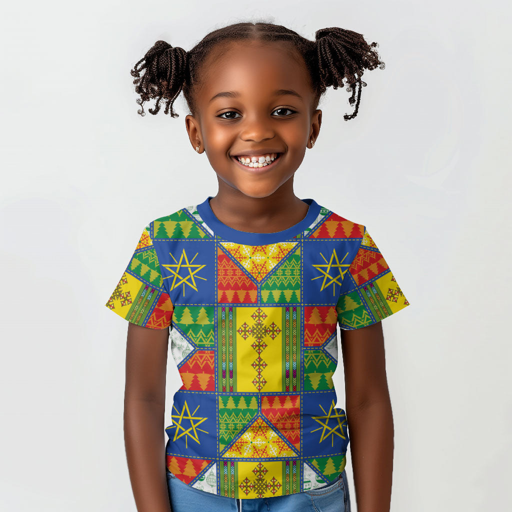 Ethiopia Christmas Kid T shirt Patchwork Style