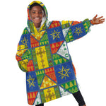 Ethiopia Christmas Kid Wearable Blanket Hoodie Patchwork Style