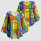 Ethiopia Christmas Kimono Sleeve Blouse Patchwork Style
