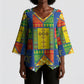 Ethiopia Christmas Kimono Sleeve Blouse Patchwork Style