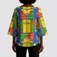 Ethiopia Christmas Kimono Sleeve Blouse Patchwork Style