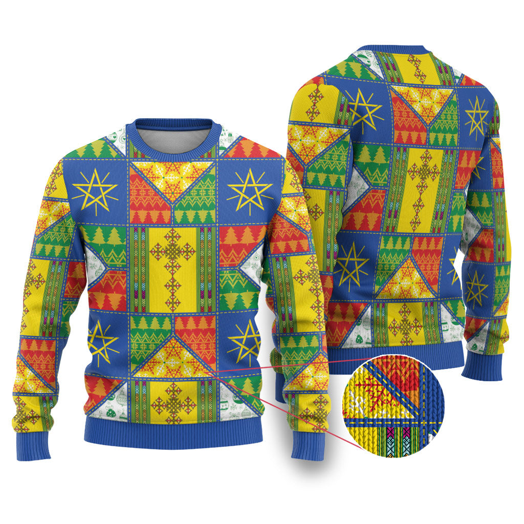 Ethiopia Christmas Ugly Christmas Sweater Patchwork Style