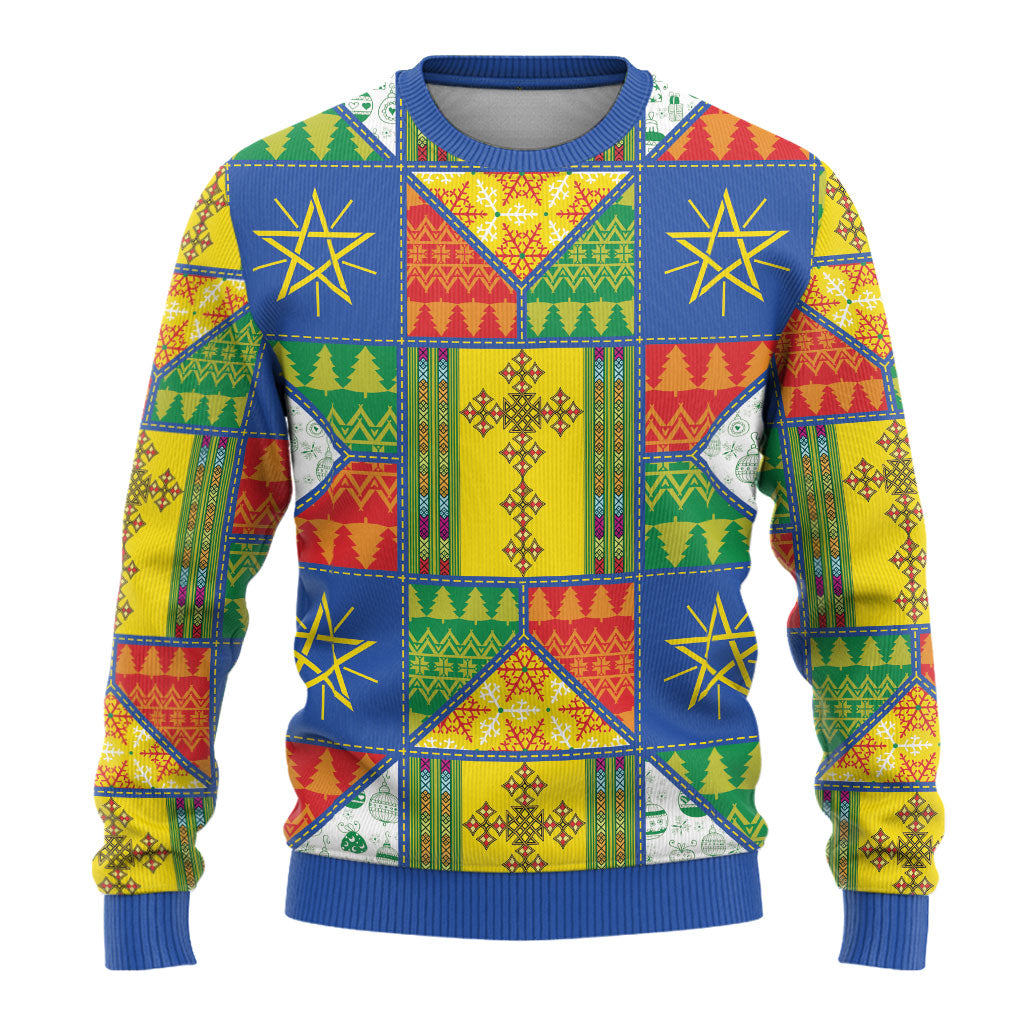 Ethiopia Christmas Ugly Christmas Sweater Patchwork Style