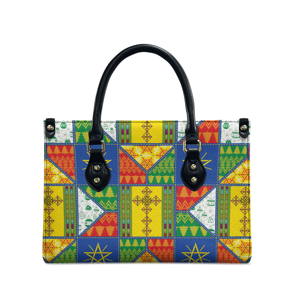 Ethiopia Christmas Leather Bag Patchwork Style