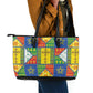 Ethiopia Christmas Leather Tote Bag Patchwork Style