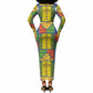 Ethiopia Christmas Long Sleeve Bodycon Dress Patchwork Style