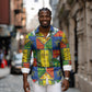 Ethiopia Christmas Long Sleeve Button Shirt Patchwork Style