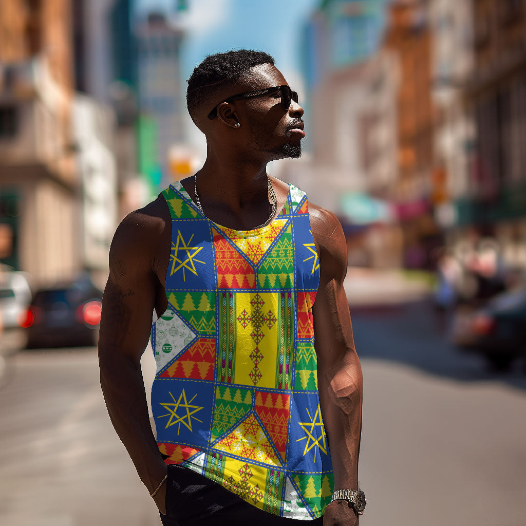 Ethiopia Christmas Men Tank Top Patchwork Style