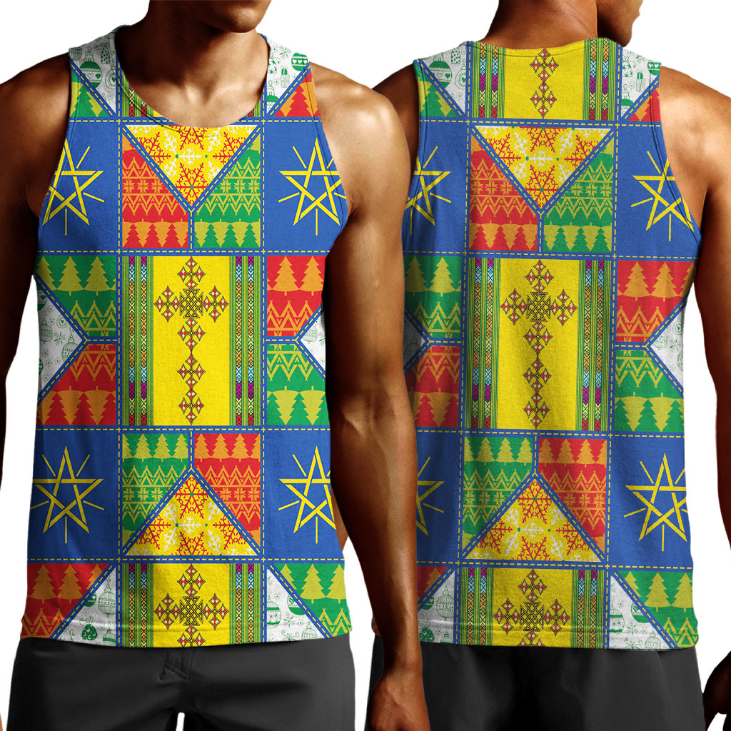 Ethiopia Christmas Men Tank Top Patchwork Style