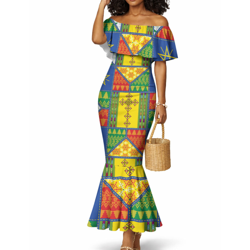 Ethiopia Christmas Mermaid Dress Patchwork Style