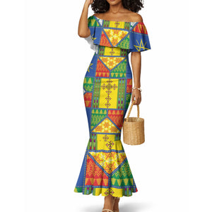 Ethiopia Christmas Mermaid Dress Patchwork Style