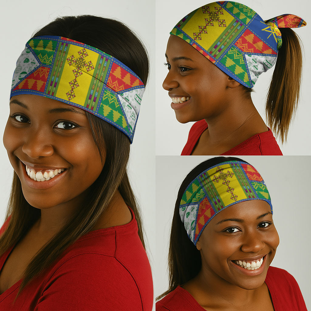 Ethiopia Christmas Neck Gaiter Patchwork Style