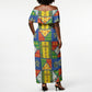 Ethiopia Christmas Off Shoulder Maxi Dress Patchwork Style