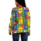 Ethiopia Christmas Off Shoulder Sweater Patchwork Style