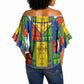 Ethiopia Christmas Off Shoulder Wrap Waist Top Patchwork Style