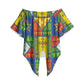 Ethiopia Christmas Off Shoulder Wrap Waist Top Patchwork Style