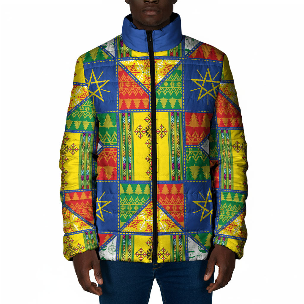 Ethiopia Christmas Padded Jacket Patchwork Style