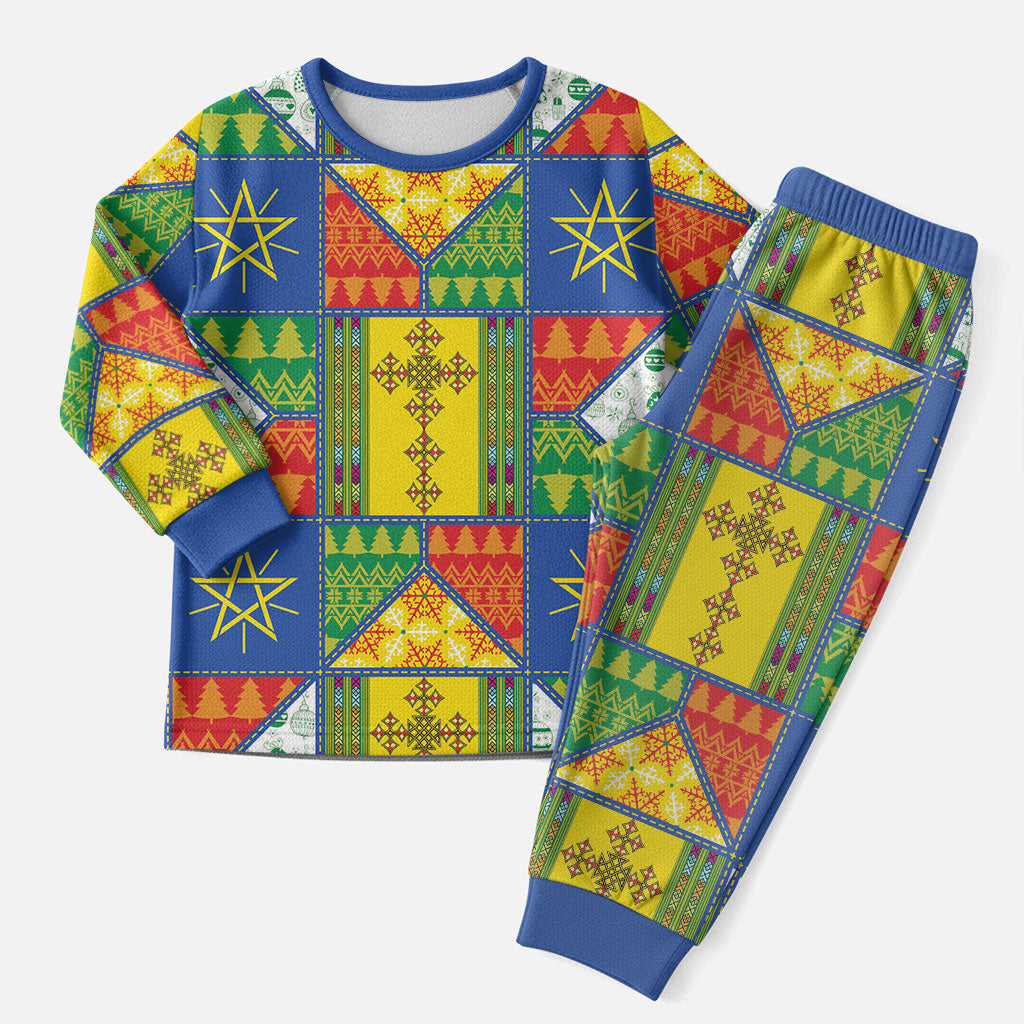 Ethiopia Christmas Pajama Set Patchwork Style