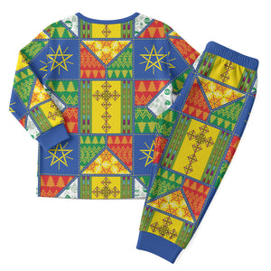 Ethiopia Christmas Pajama Set Patchwork Style
