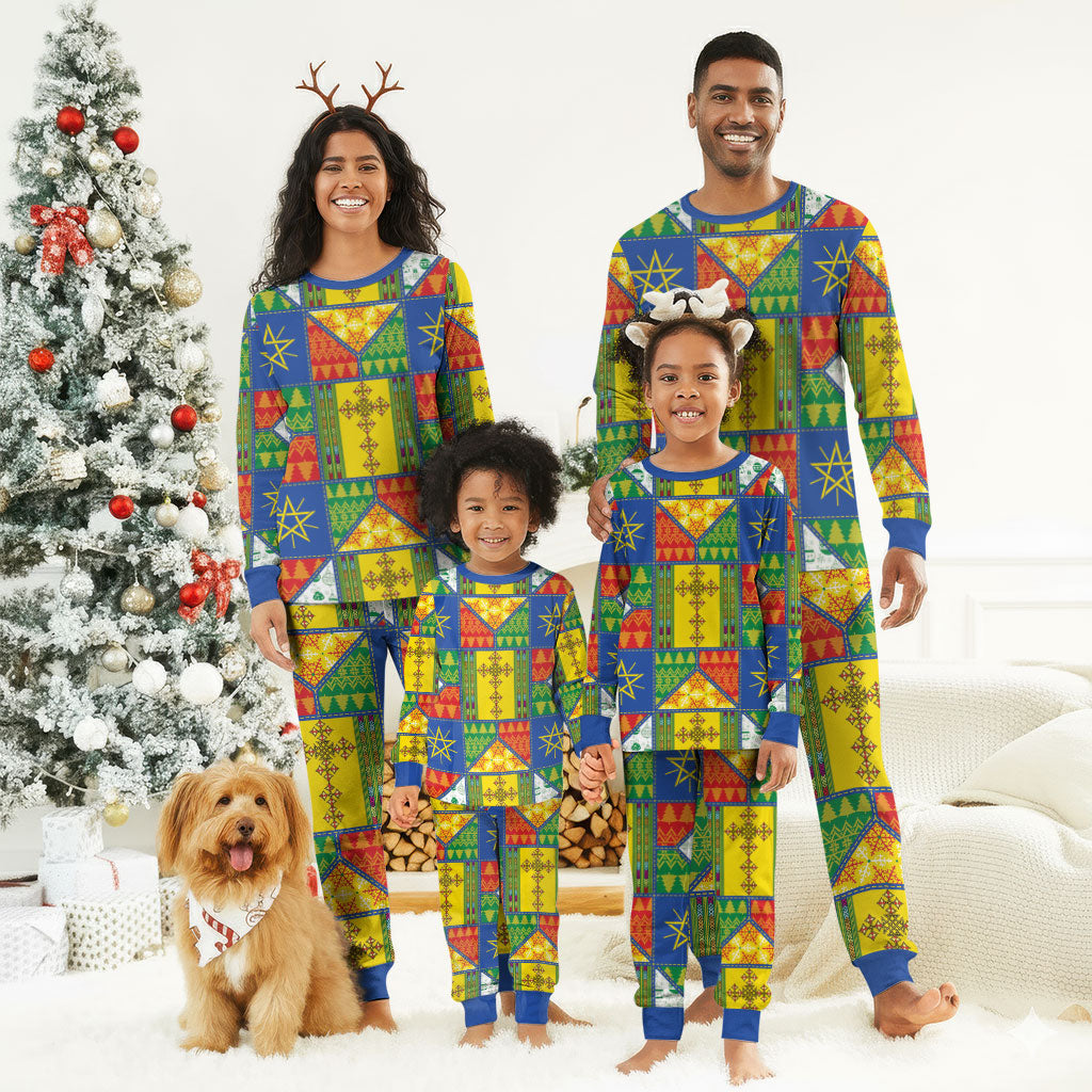 Ethiopia Christmas Pajama Set Patchwork Style