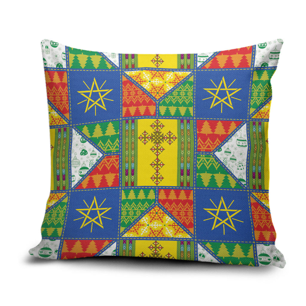 Ethiopia Christmas Pillow Cover Patchwork Style
