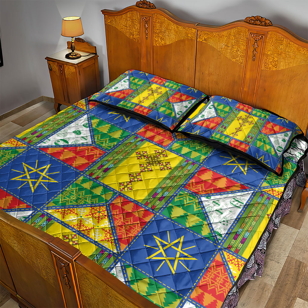 Ethiopia Christmas Quilt Bed Set Patchwork Style