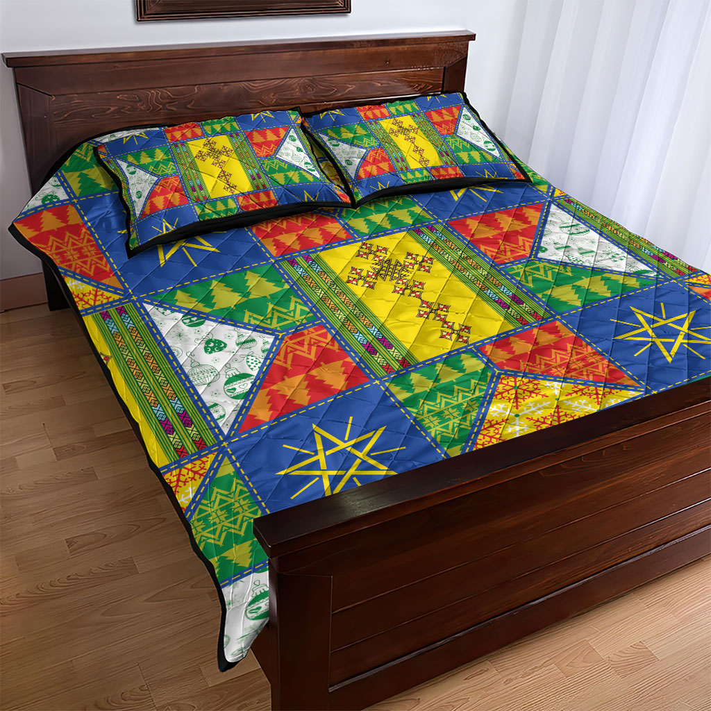 Ethiopia Christmas Quilt Bed Set Patchwork Style