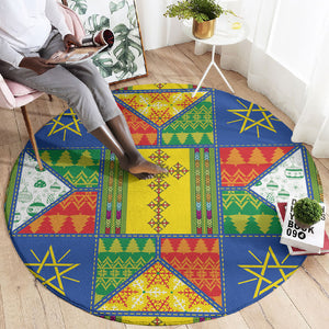 Ethiopia Christmas Round Carpet Patchwork Style