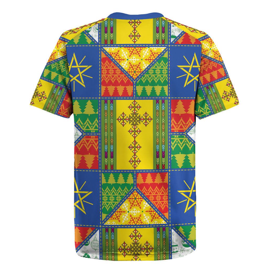 Ethiopia Christmas Rugby Jersey Patchwork Style