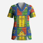 Ethiopia Christmas Scrub Top Patchwork Style