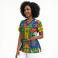 Ethiopia Christmas Scrub Top Patchwork Style