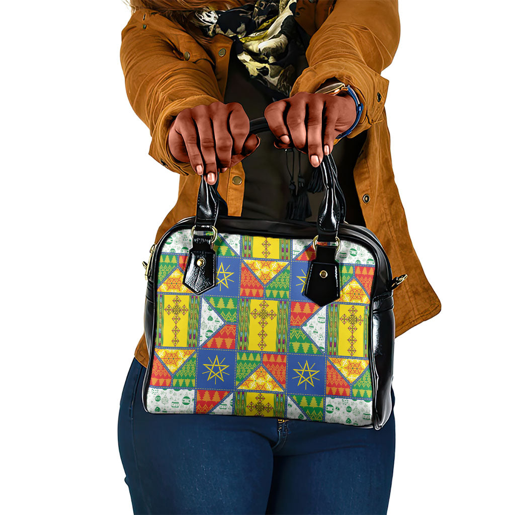 Ethiopia Christmas Shoulder Handbag Patchwork Style