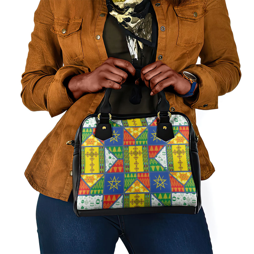 Ethiopia Christmas Shoulder Handbag Patchwork Style