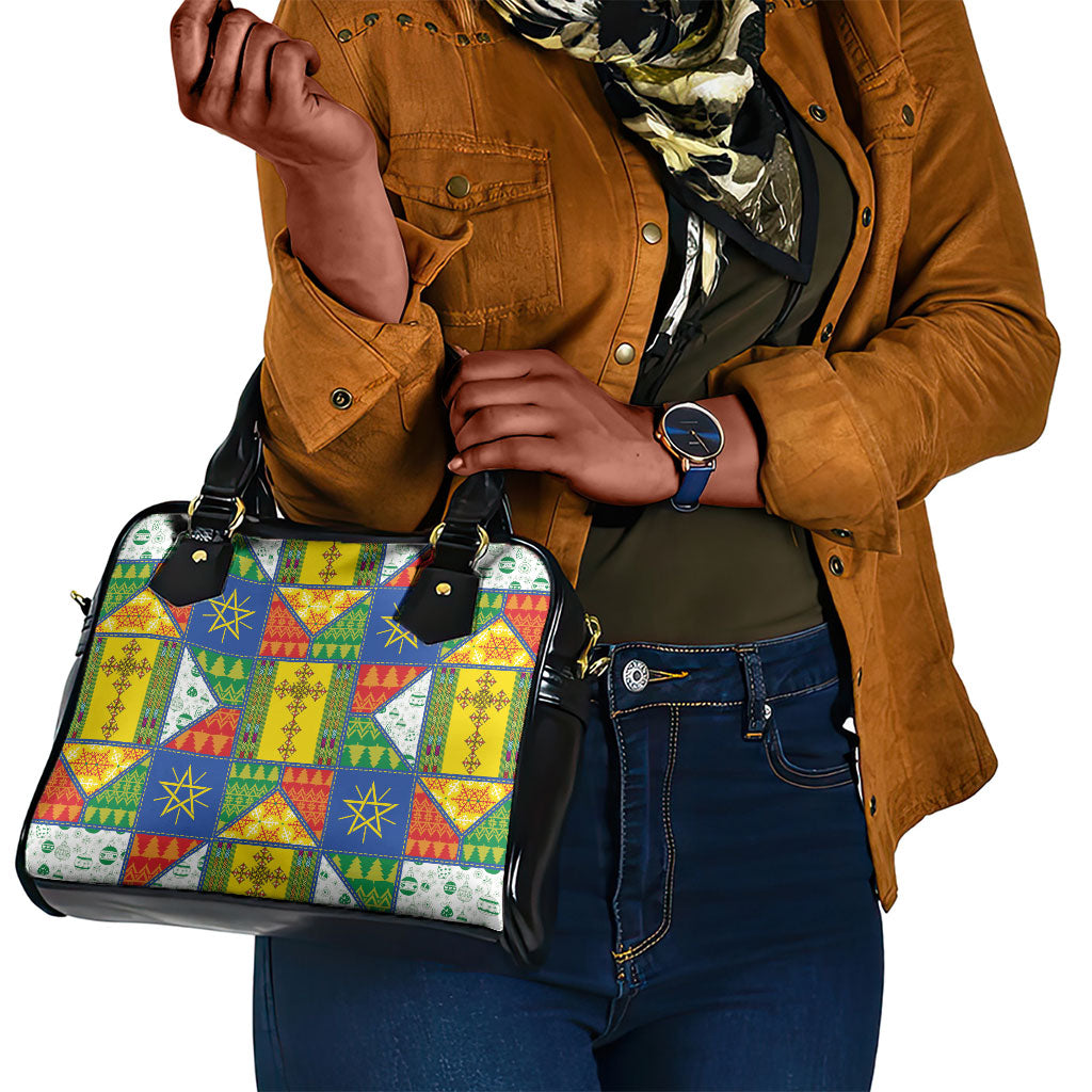 Ethiopia Christmas Shoulder Handbag Patchwork Style