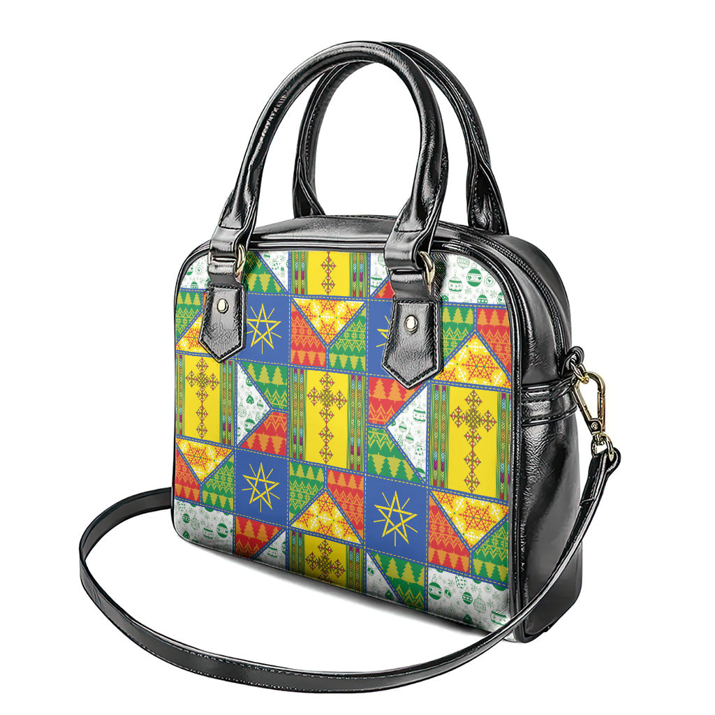 Ethiopia Christmas Shoulder Handbag Patchwork Style