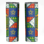 Ethiopia Christmas Skinny Tumbler Patchwork Style