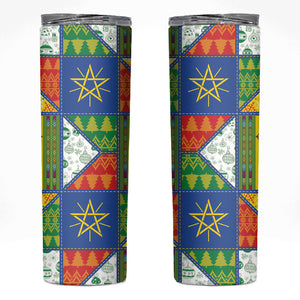 Ethiopia Christmas Skinny Tumbler Patchwork Style