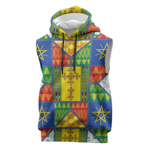 Ethiopia Christmas Sleeveless Hoodie Patchwork Style
