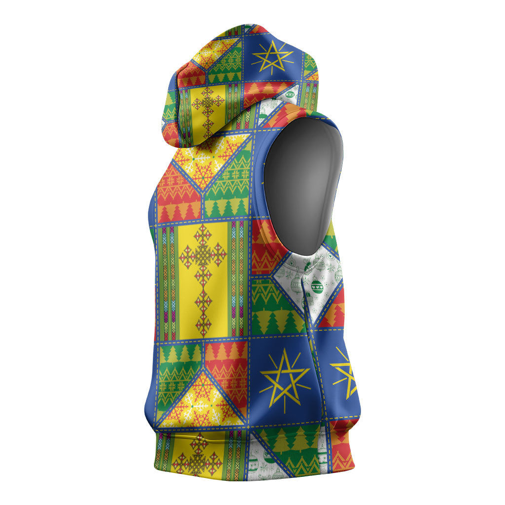 Ethiopia Christmas Sleeveless Hoodie Patchwork Style